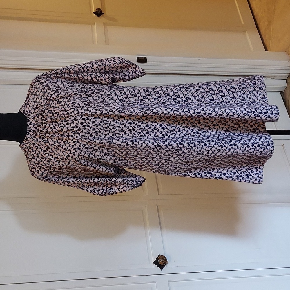 Pink and Black Dress print lightweight boho dress size m